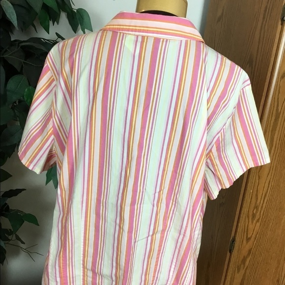 Venezia 18/20 short sleeve stripe button down blouse - Picture 11 of 11